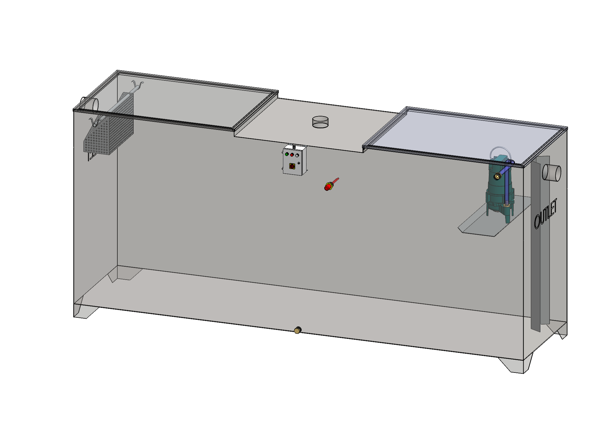 ABOVE GROUND STAINLESS STEEL GREASE WATER SEPARATOR AUTOMATIC